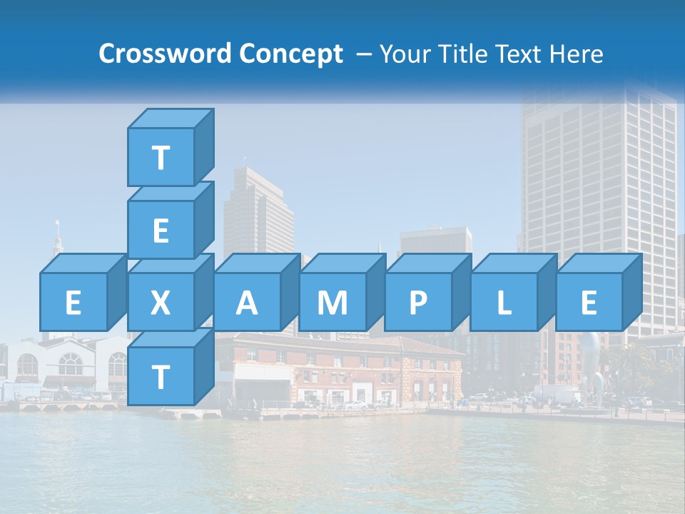 A City Skyline With A Large Body Of Water In Front Of It PowerPoint Template