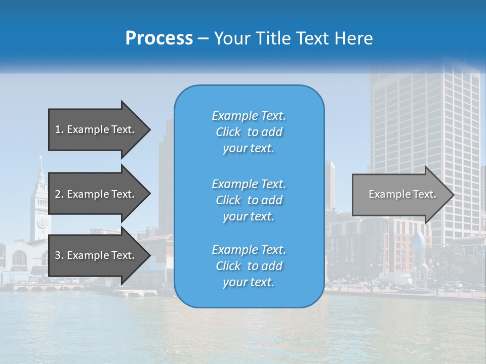 A City Skyline With A Large Body Of Water In Front Of It PowerPoint Template