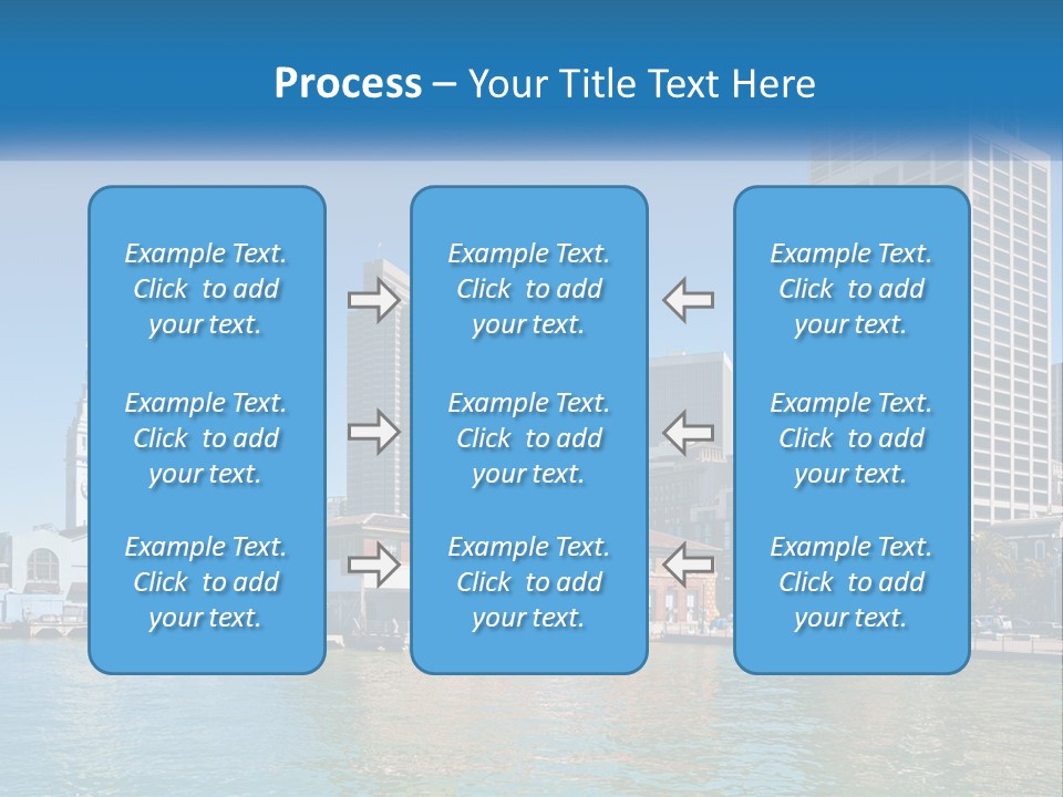 A City Skyline With A Large Body Of Water In Front Of It PowerPoint Template