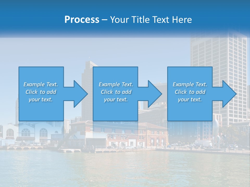 A City Skyline With A Large Body Of Water In Front Of It PowerPoint Template