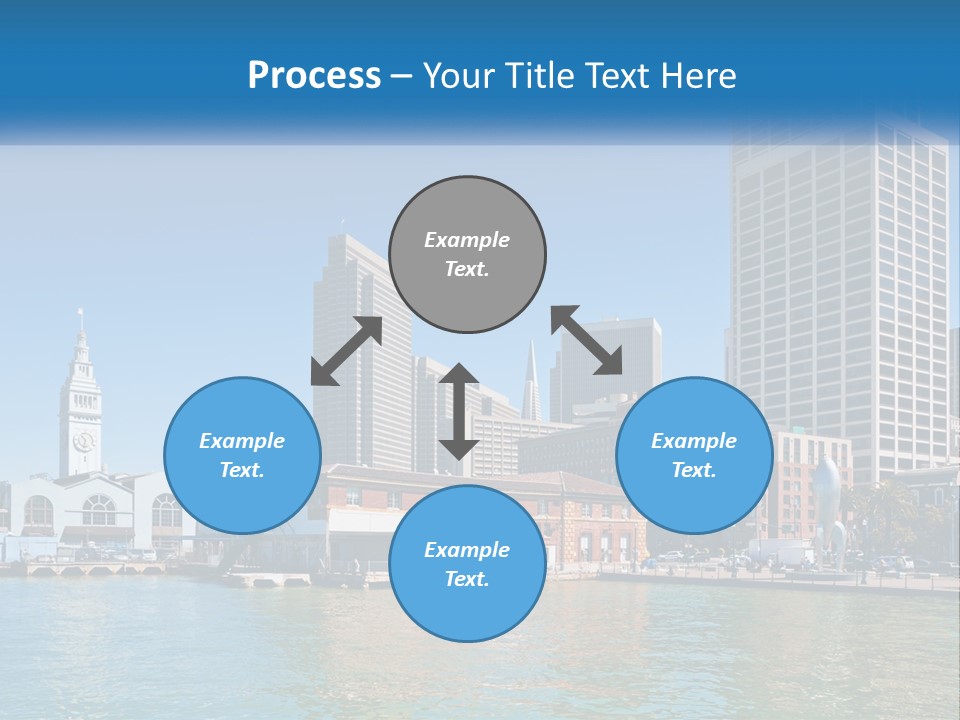 A City Skyline With A Large Body Of Water In Front Of It PowerPoint Template