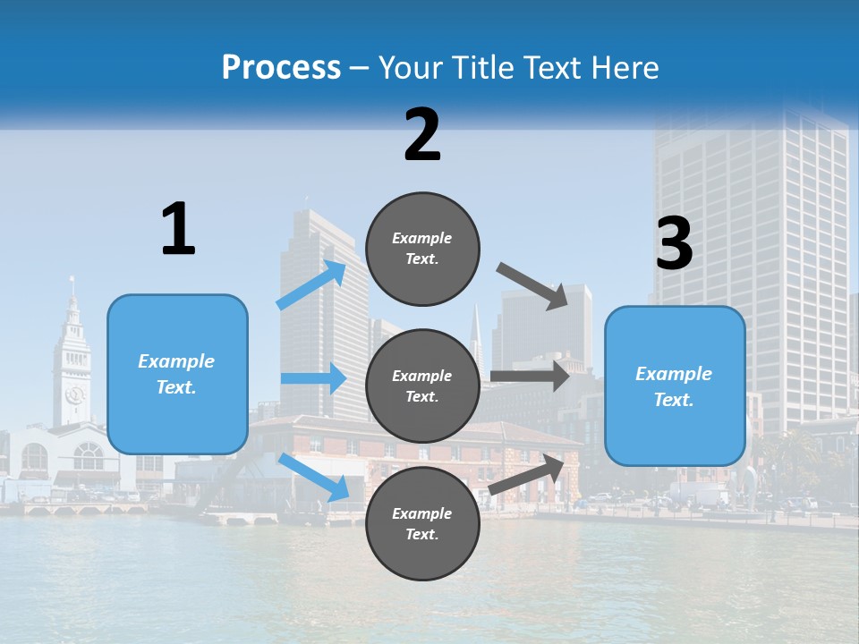 A City Skyline With A Large Body Of Water In Front Of It PowerPoint Template