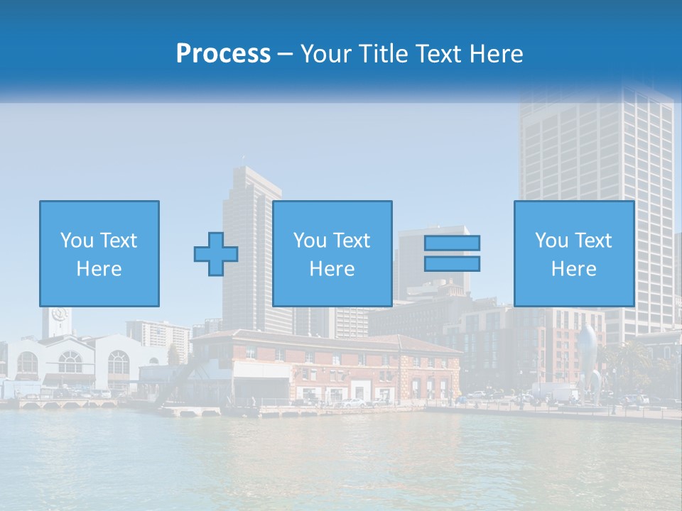 A City Skyline With A Large Body Of Water In Front Of It PowerPoint Template