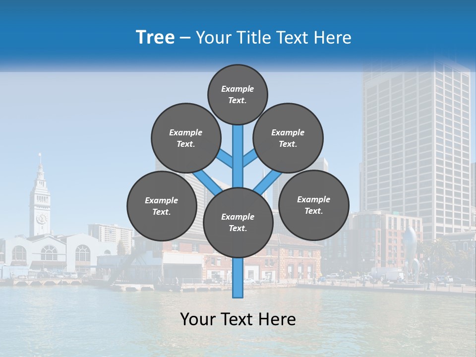 A City Skyline With A Large Body Of Water In Front Of It PowerPoint Template