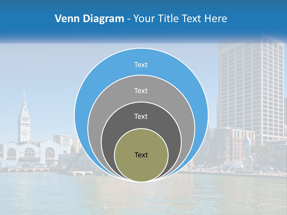 A City Skyline With A Large Body Of Water In Front Of It PowerPoint Template