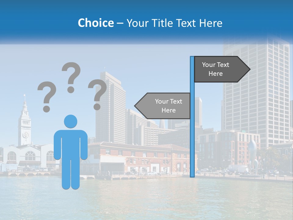 A City Skyline With A Large Body Of Water In Front Of It PowerPoint Template