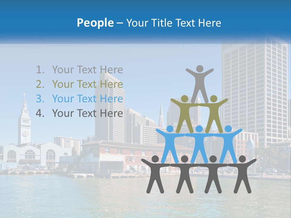 A City Skyline With A Large Body Of Water In Front Of It PowerPoint Template