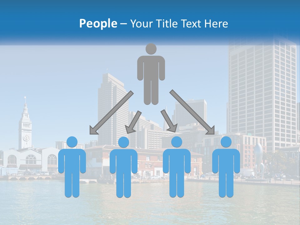A City Skyline With A Large Body Of Water In Front Of It PowerPoint Template