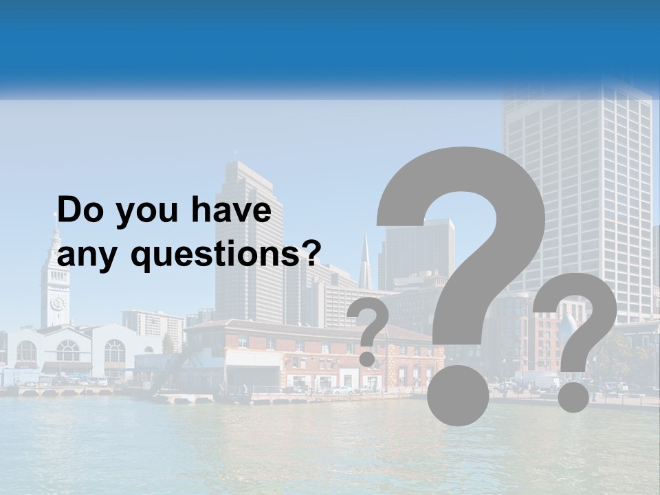 A City Skyline With A Large Body Of Water In Front Of It PowerPoint Template