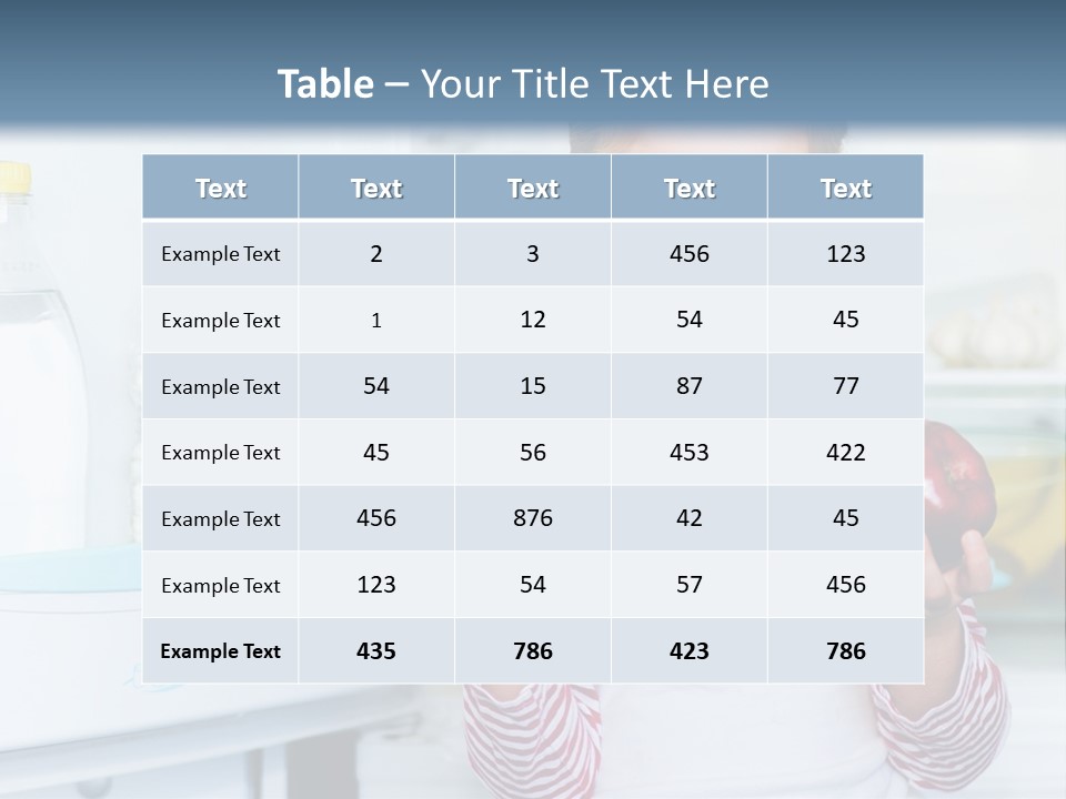 A Young Girl Holding Carrots And An Apple In Front Of A Refrigerator PowerPoint Template