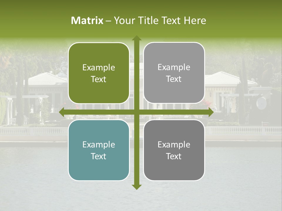 A Large White House Sitting Next To A Body Of Water PowerPoint Template