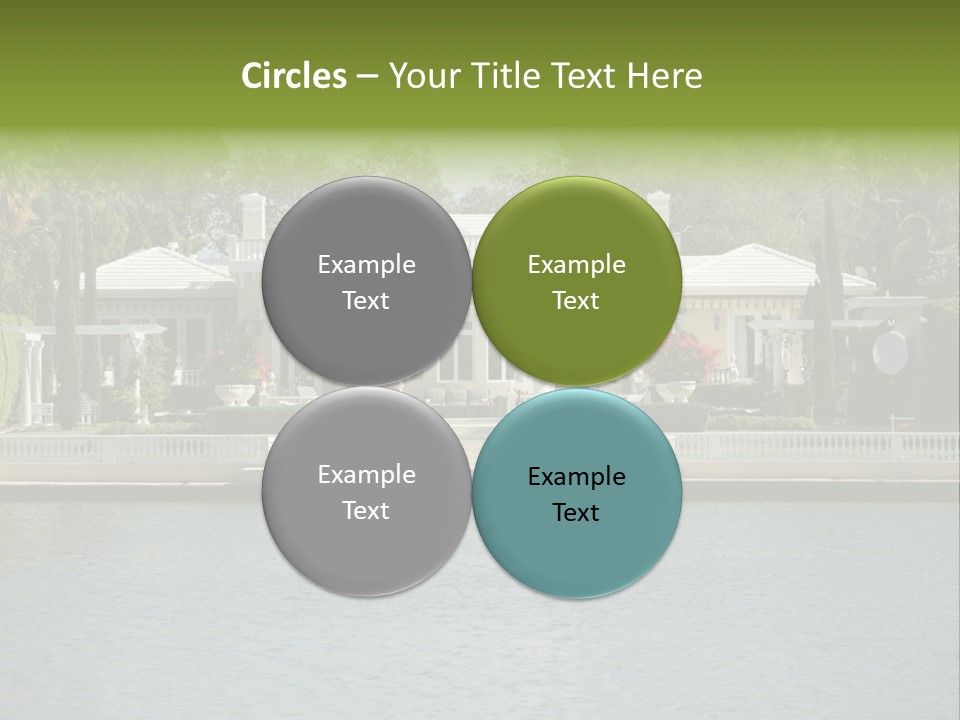 A Large White House Sitting Next To A Body Of Water PowerPoint Template