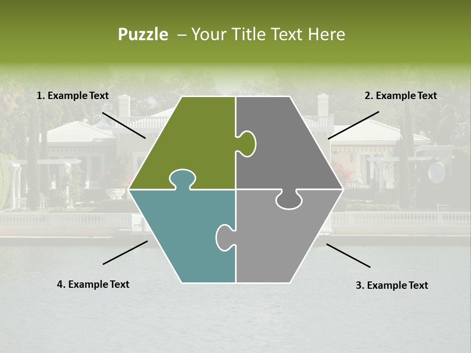 A Large White House Sitting Next To A Body Of Water PowerPoint Template