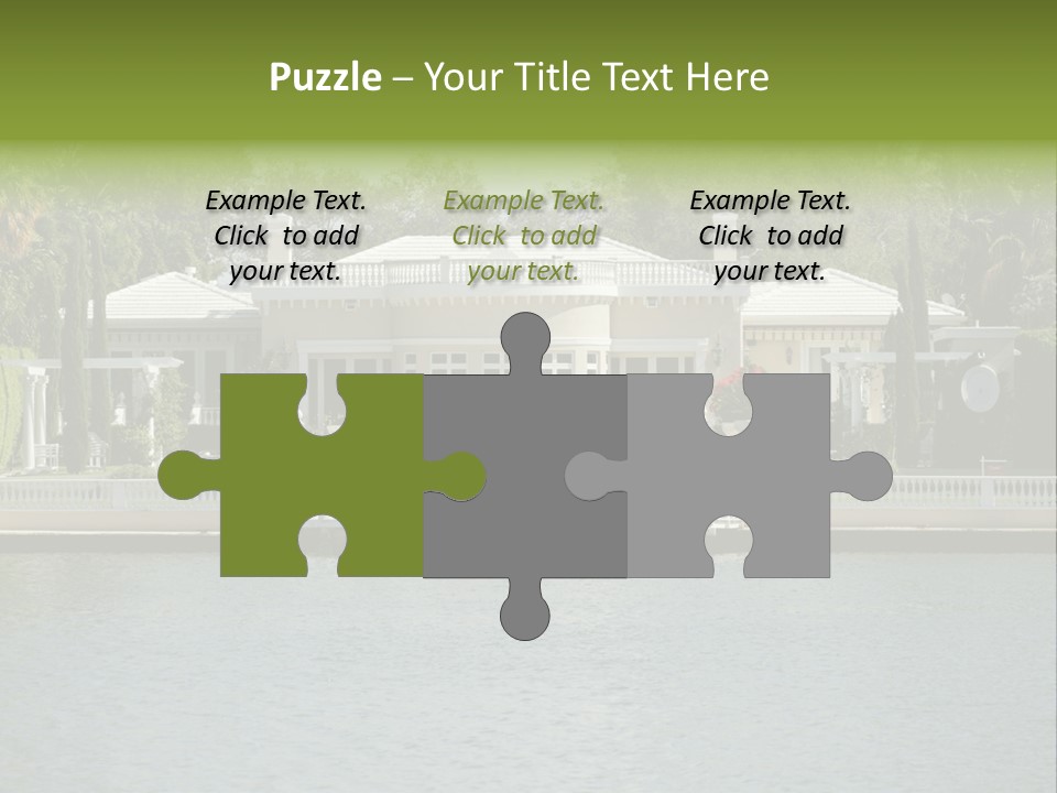 A Large White House Sitting Next To A Body Of Water PowerPoint Template