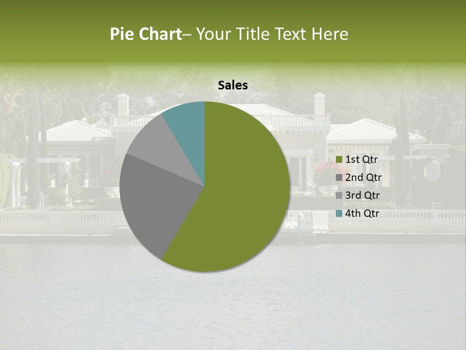 A Large White House Sitting Next To A Body Of Water PowerPoint Template