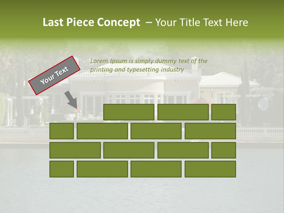 A Large White House Sitting Next To A Body Of Water PowerPoint Template