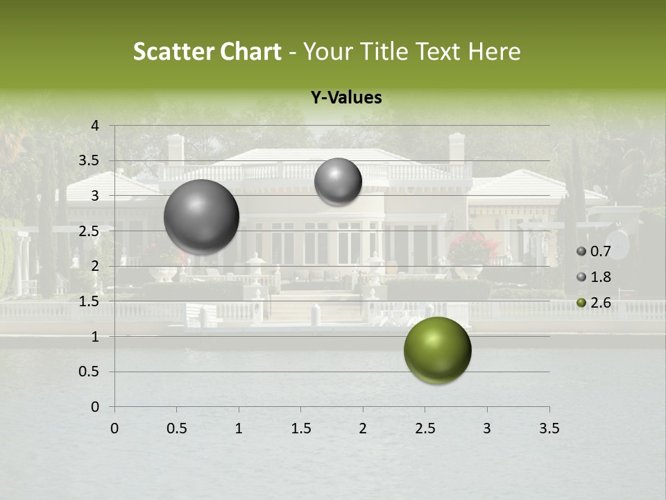 A Large White House Sitting Next To A Body Of Water PowerPoint Template