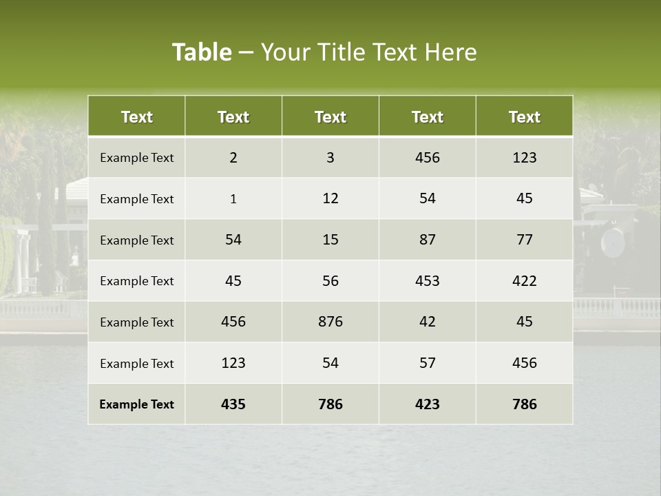 A Large White House Sitting Next To A Body Of Water PowerPoint Template