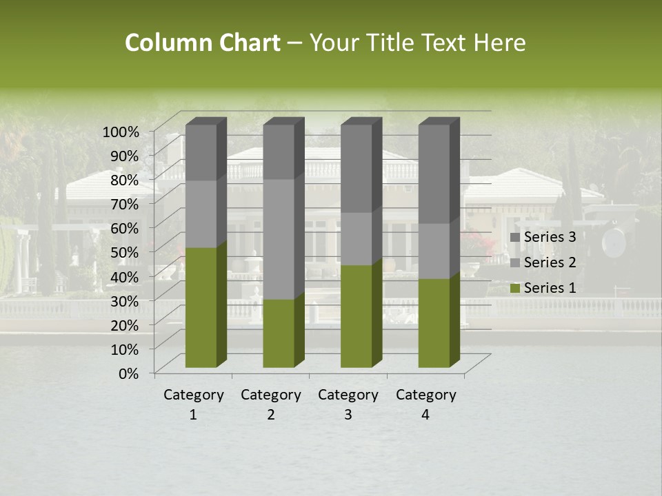 A Large White House Sitting Next To A Body Of Water PowerPoint Template