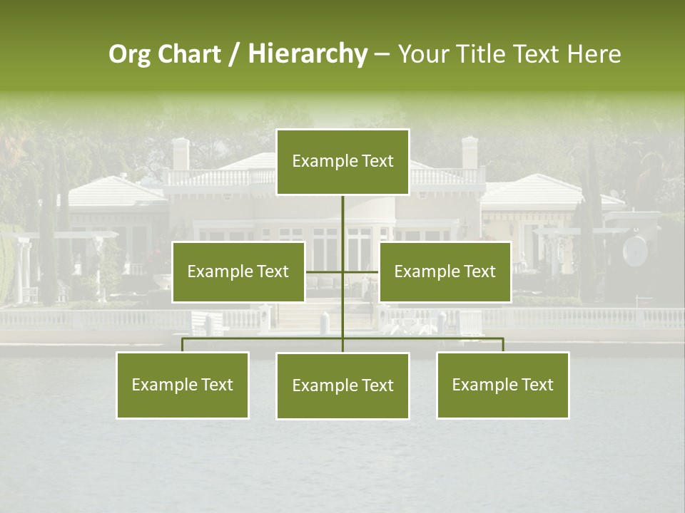 A Large White House Sitting Next To A Body Of Water PowerPoint Template