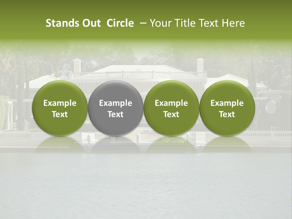 A Large White House Sitting Next To A Body Of Water PowerPoint Template