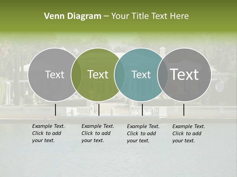 A Large White House Sitting Next To A Body Of Water PowerPoint Template