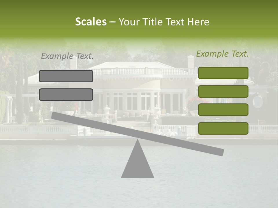A Large White House Sitting Next To A Body Of Water PowerPoint Template