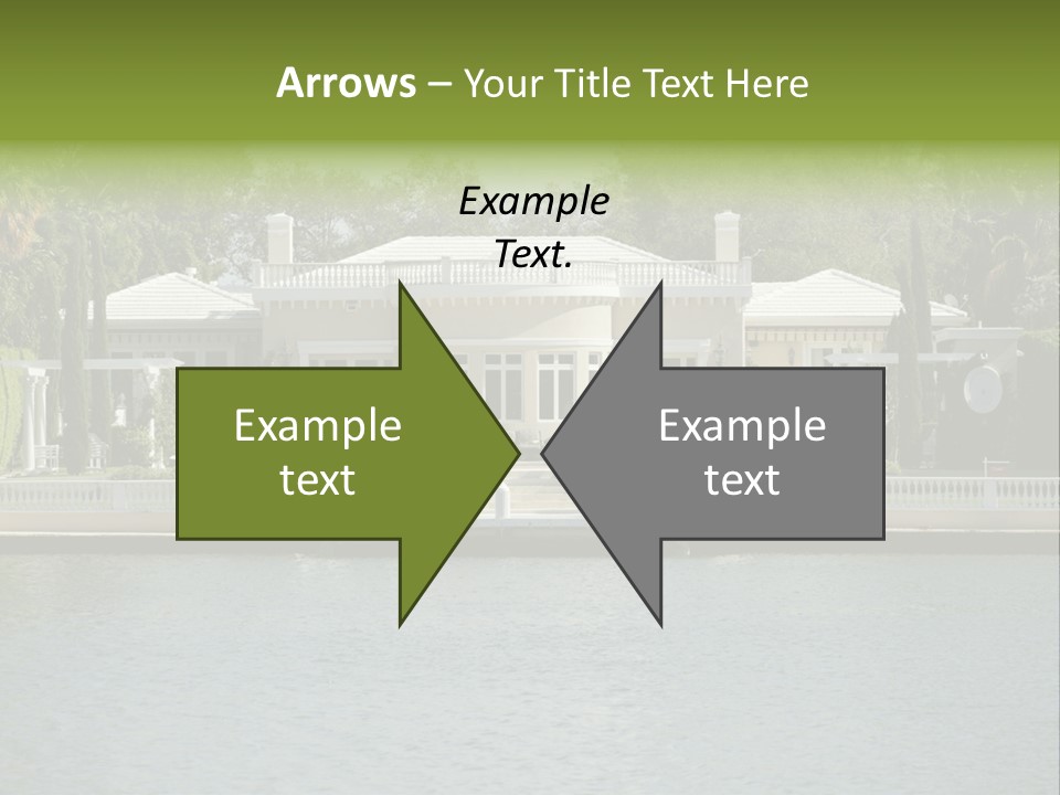 A Large White House Sitting Next To A Body Of Water PowerPoint Template