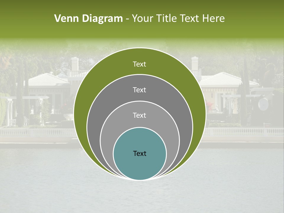 A Large White House Sitting Next To A Body Of Water PowerPoint Template