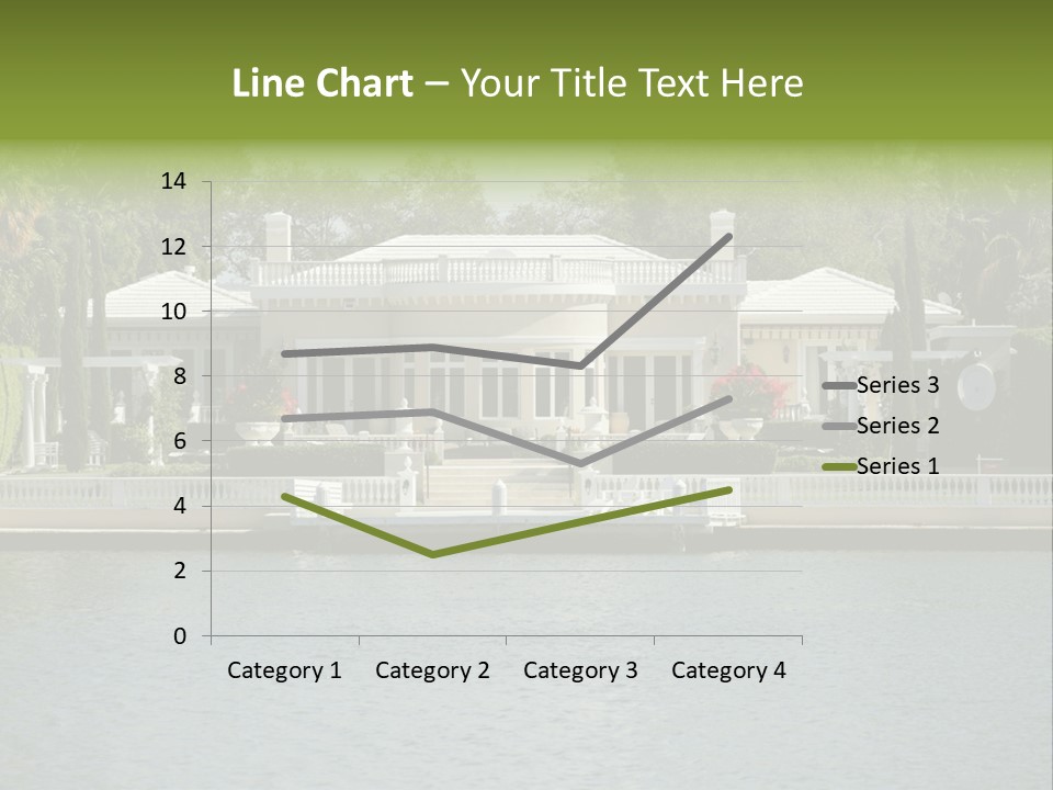 A Large White House Sitting Next To A Body Of Water PowerPoint Template