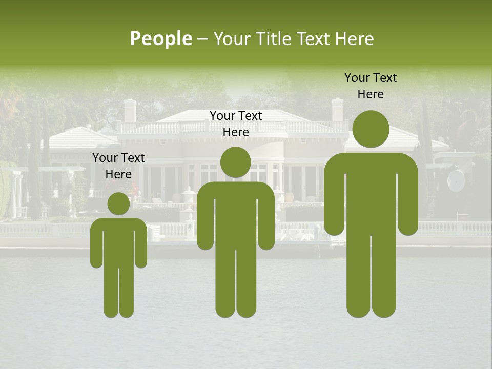 A Large White House Sitting Next To A Body Of Water PowerPoint Template