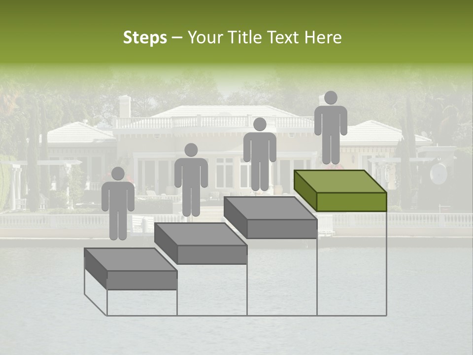 A Large White House Sitting Next To A Body Of Water PowerPoint Template