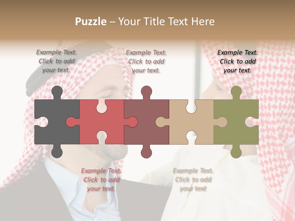 A Man And A Woman Wearing Headscarves Powerpoint Template PowerPoint Template