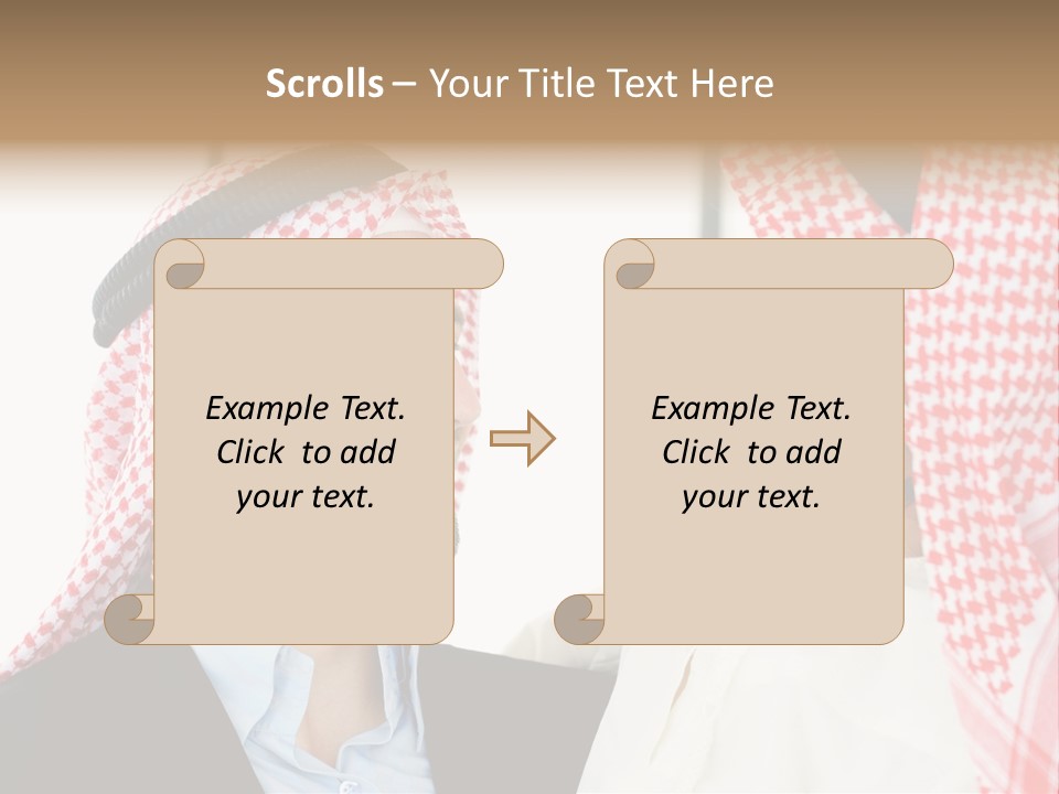 A Man And A Woman Wearing Headscarves Powerpoint Template PowerPoint Template