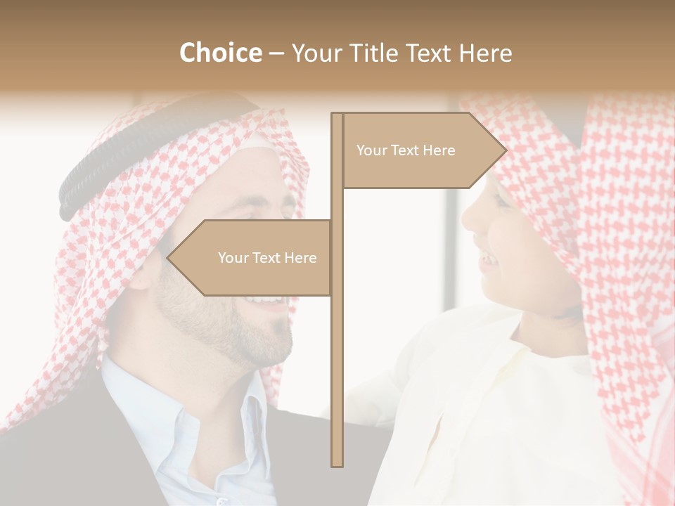 A Man And A Woman Wearing Headscarves Powerpoint Template PowerPoint Template