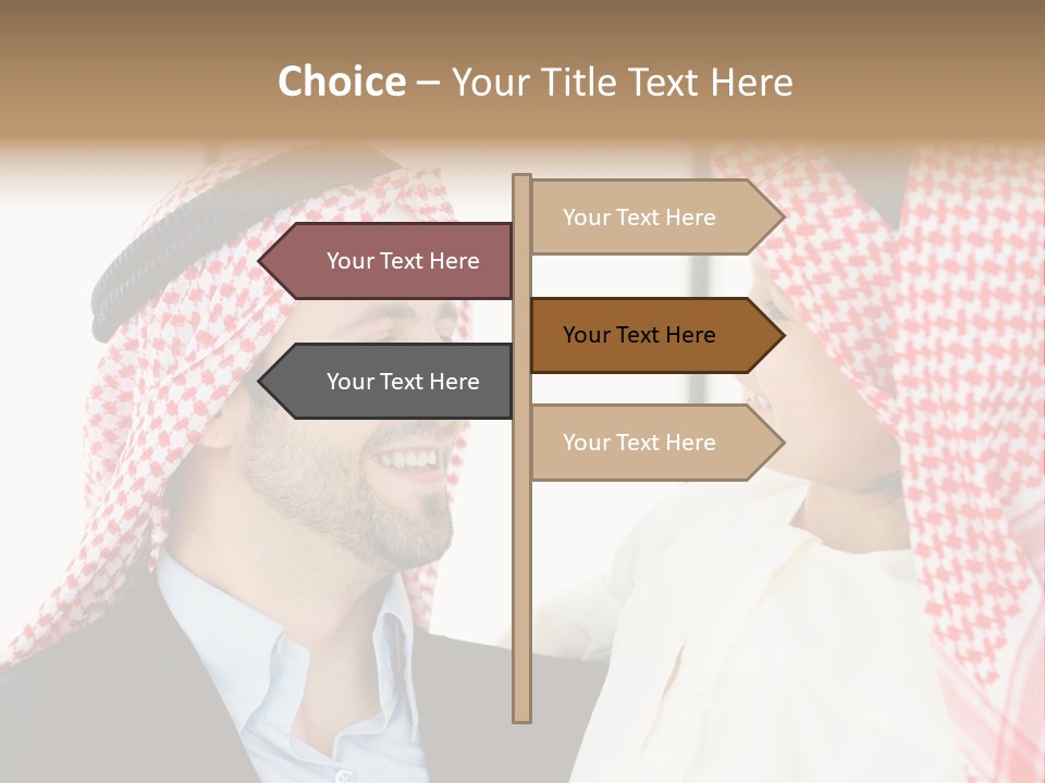 A Man And A Woman Wearing Headscarves Powerpoint Template PowerPoint Template