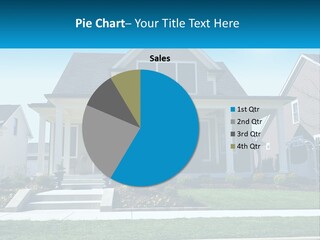 A House Is Shown With A Blue Sky In The Background PowerPoint Template