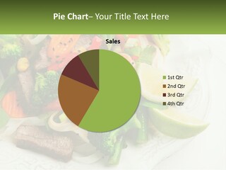 A White Plate Topped With Meat And Veggies PowerPoint Template