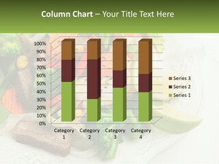 A White Plate Topped With Meat And Veggies PowerPoint Template