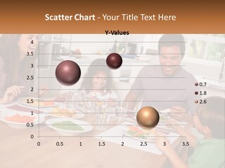 A Family Sitting Around A Table Eating A Meal PowerPoint Template