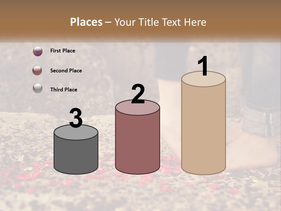 A Person Standing On A Rock With Rose Petals On The Ground PowerPoint Template