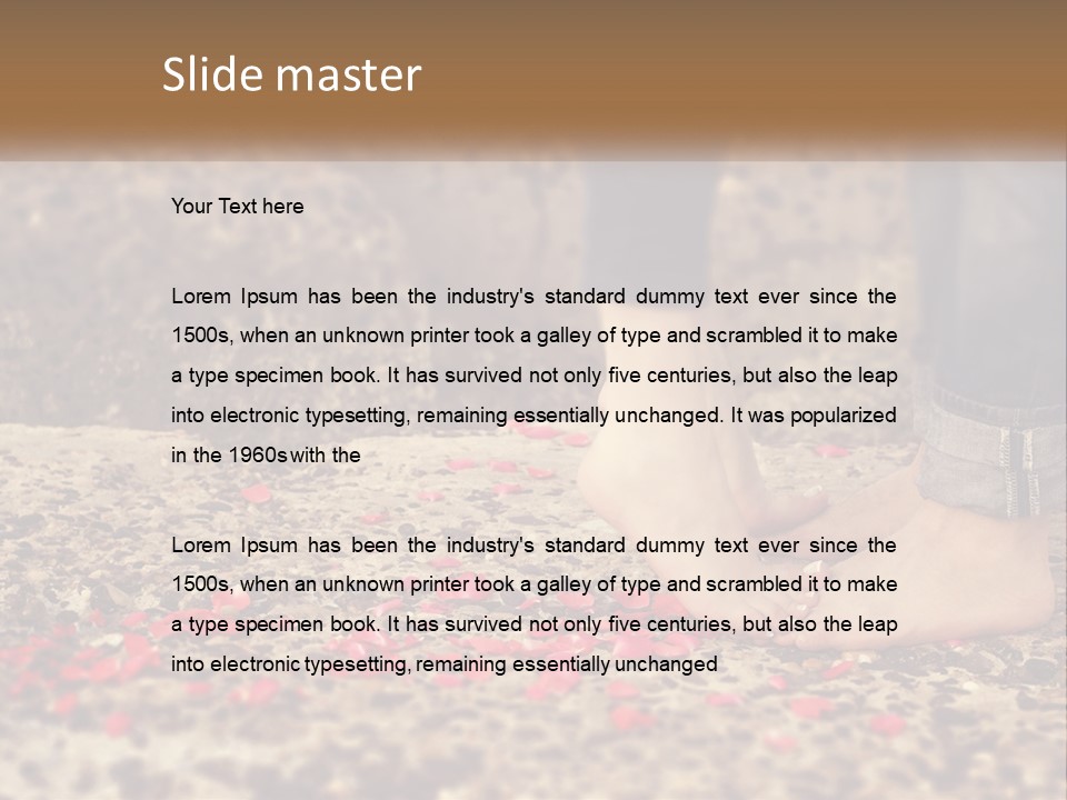 A Person Standing On A Rock With Rose Petals On The Ground PowerPoint Template