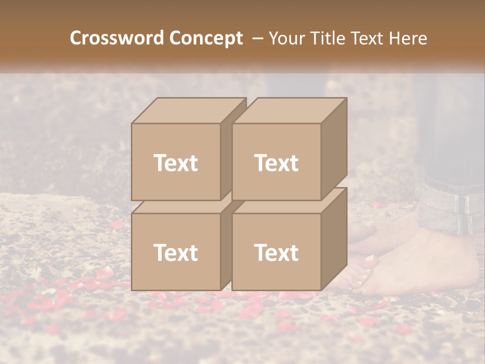 A Person Standing On A Rock With Rose Petals On The Ground PowerPoint Template