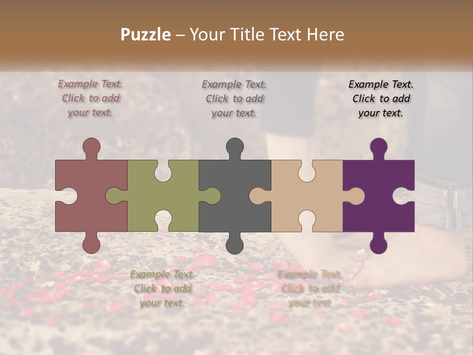 A Person Standing On A Rock With Rose Petals On The Ground PowerPoint Template