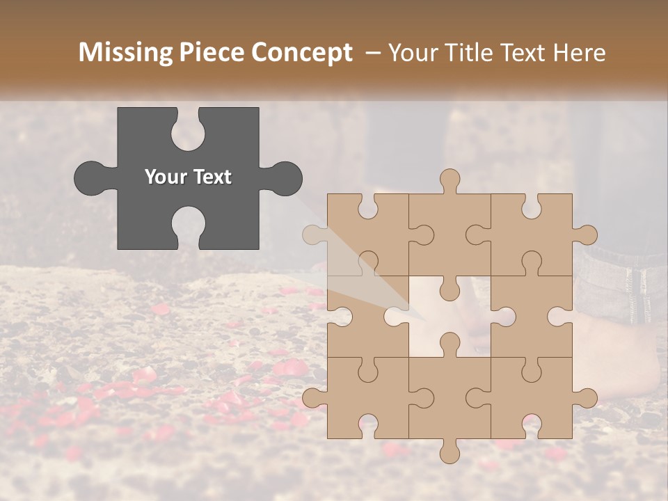 A Person Standing On A Rock With Rose Petals On The Ground PowerPoint Template