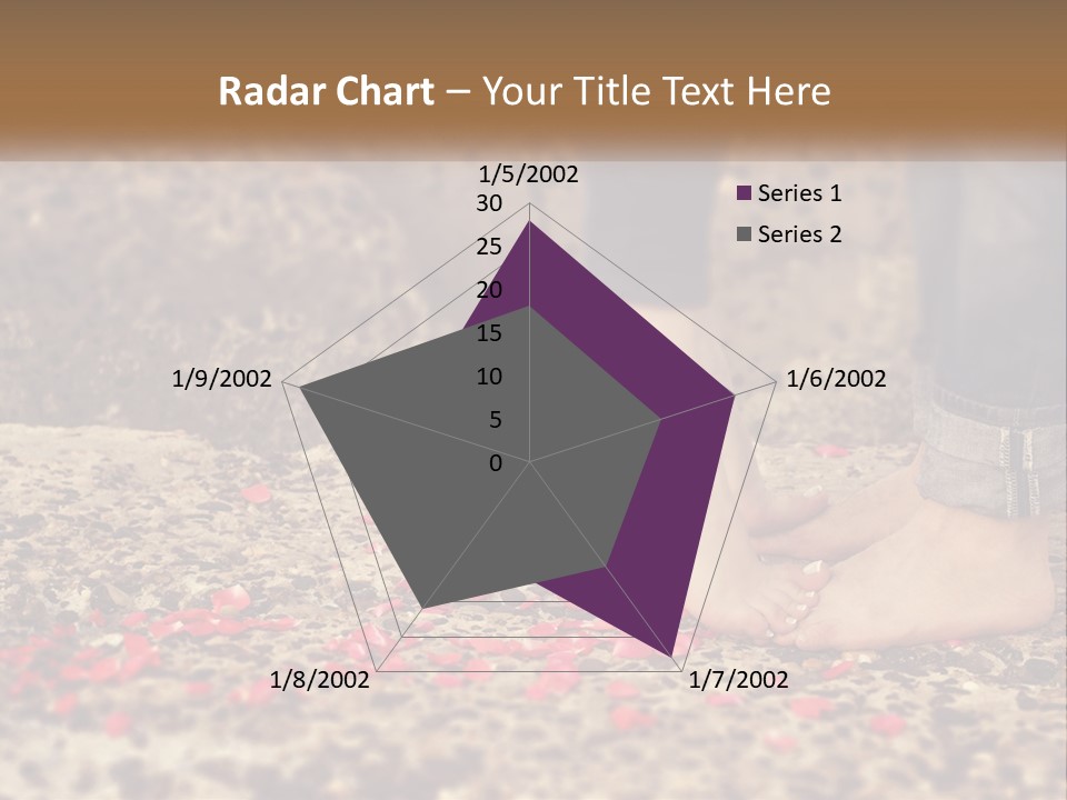 A Person Standing On A Rock With Rose Petals On The Ground PowerPoint Template