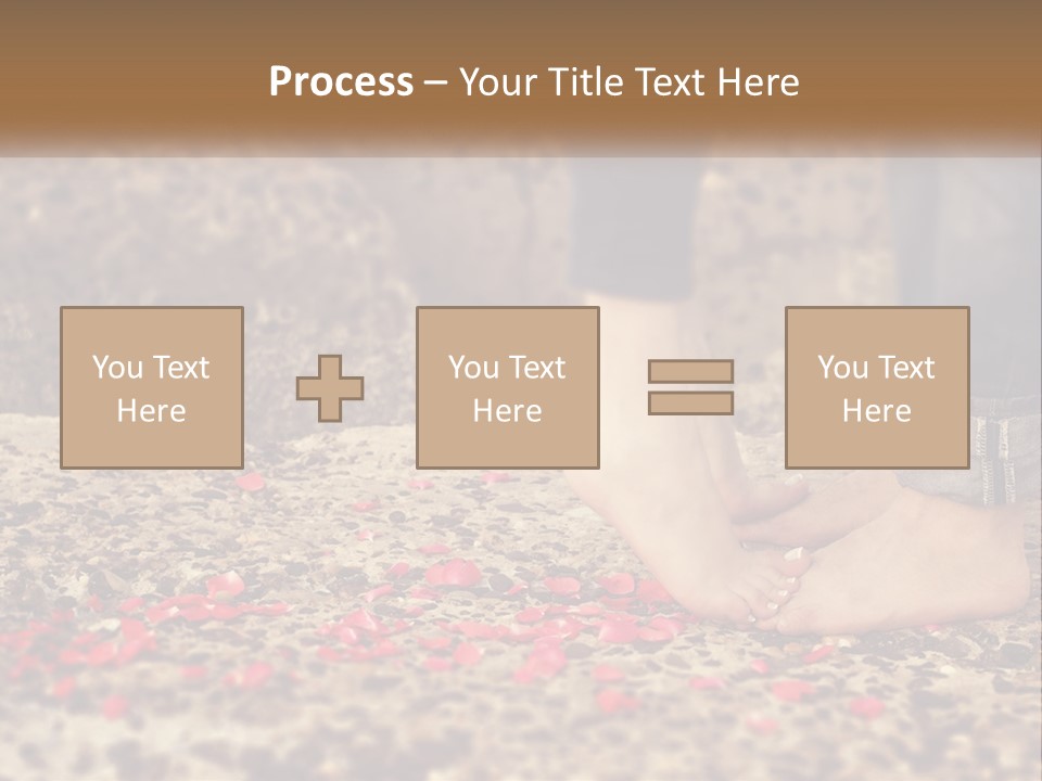 A Person Standing On A Rock With Rose Petals On The Ground PowerPoint Template