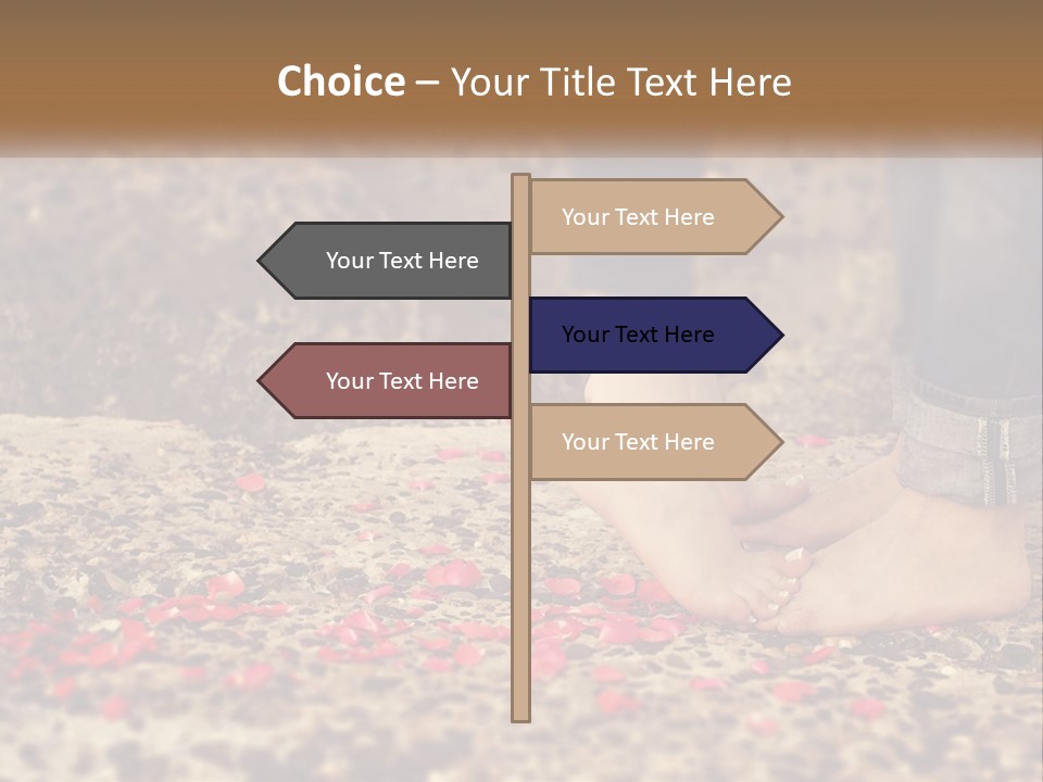 A Person Standing On A Rock With Rose Petals On The Ground PowerPoint Template