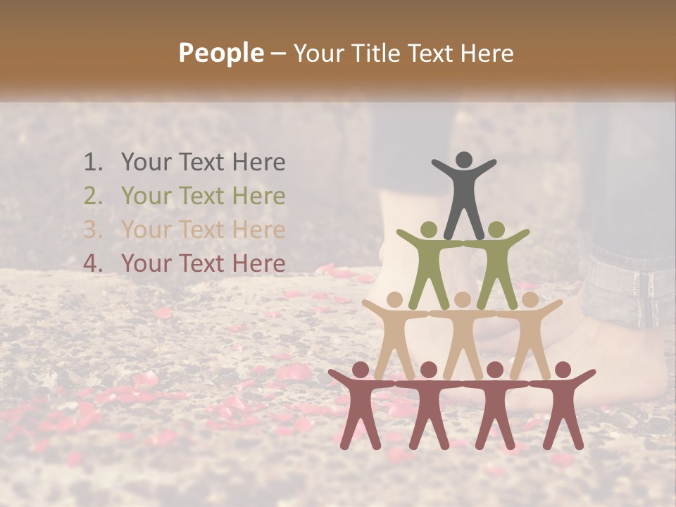 A Person Standing On A Rock With Rose Petals On The Ground PowerPoint Template