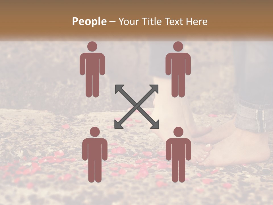 A Person Standing On A Rock With Rose Petals On The Ground PowerPoint Template